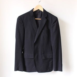 Slim fit navy wool blazer